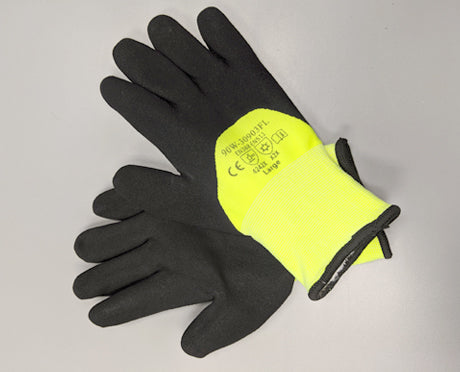 Black nitrile hi-vis winter glove